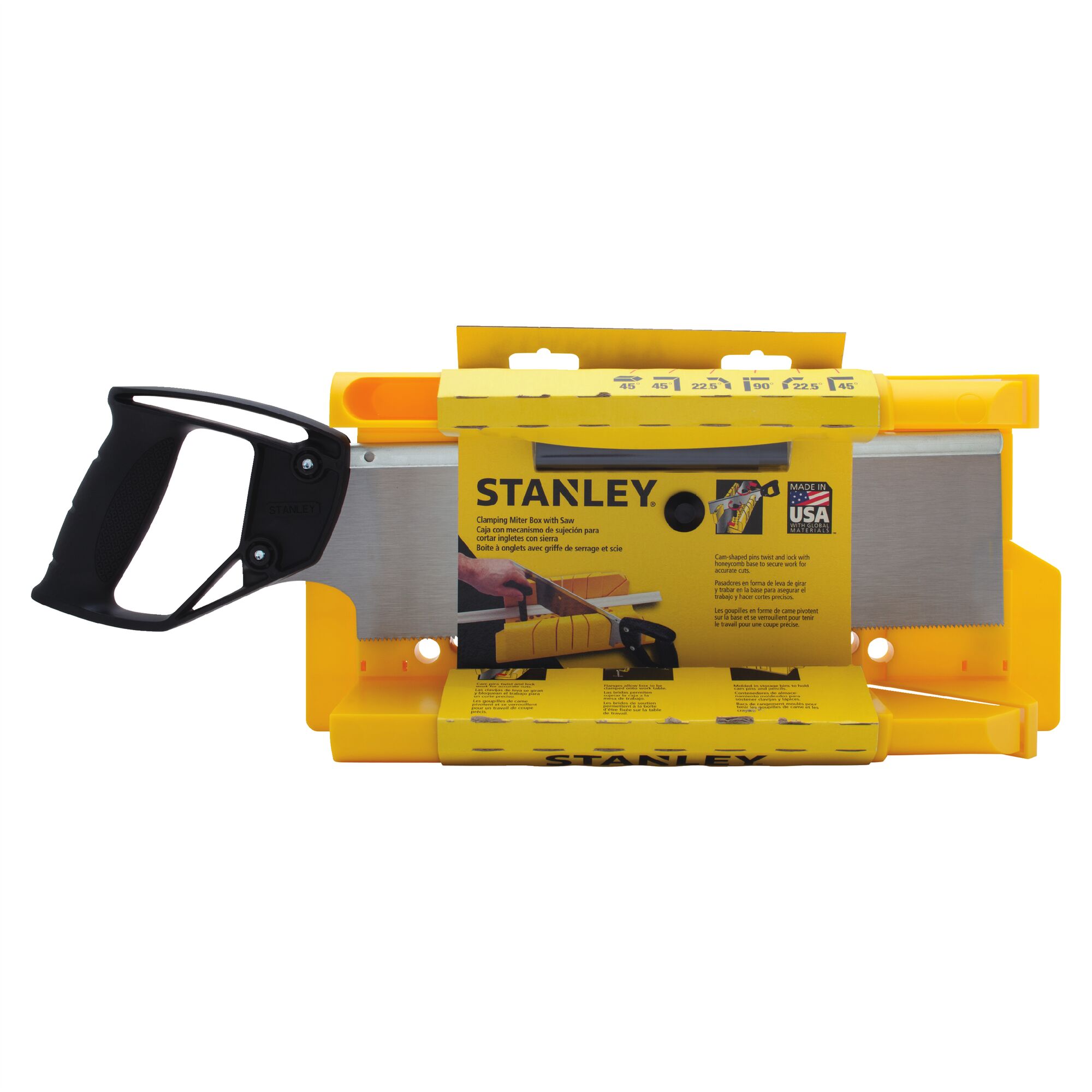 Clamping miter box with shop saw